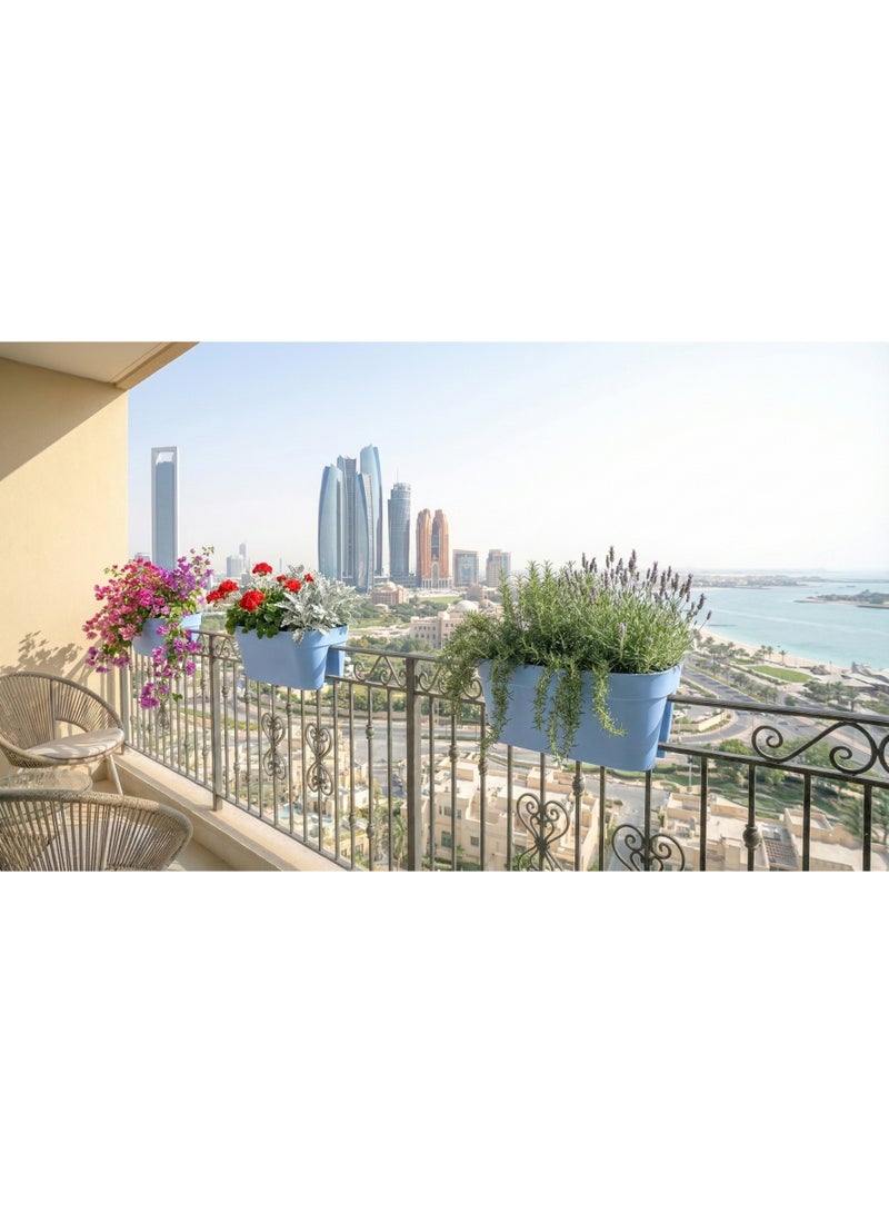 IDEL Self Hanging Flower Pot (PBACK), Balcony & Garden Pots with Adjustable Hooks and Self Watering - Durable and Premium Hanging Planters  (Rock, 58cm) - Image 3